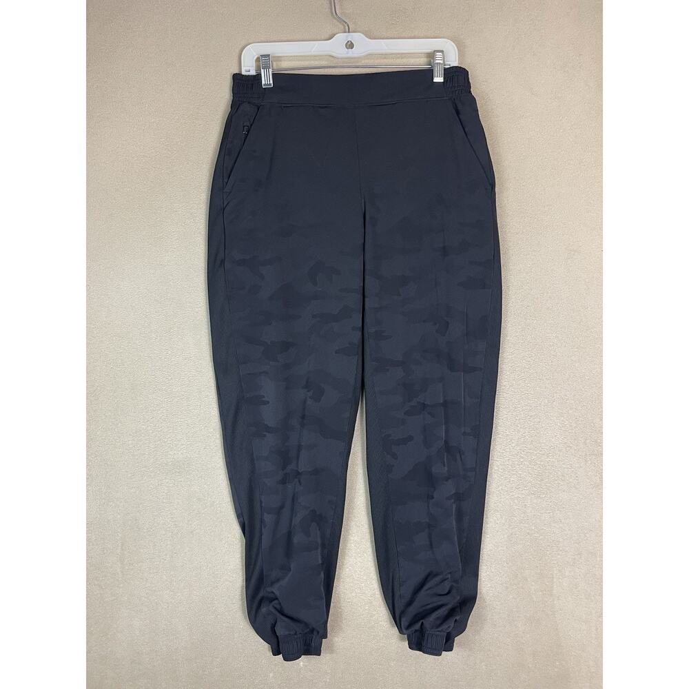 Athleta Pants Womens 8 Black Camo Brooklyn Lined Jogger Elastic Waist‎ Tapered